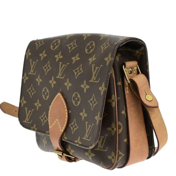 LOUIS VUITTON Cartouchiere MM Shoulder Bag Monogram Leather Brown M51253 34ED743 - Picture 1 of 16